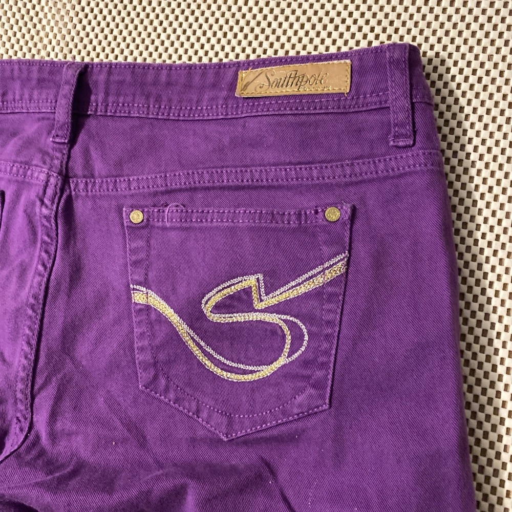 SOUTHPOLE JEAN SHORTS WOMENS SIZE 17 PURPLE Y2K 2000s - Picture 2 of 5
